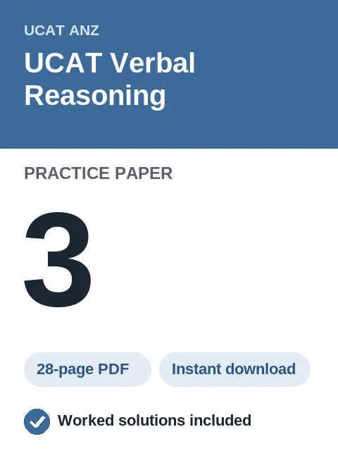 UCAT Verbal Reasoning Practice Paper 3