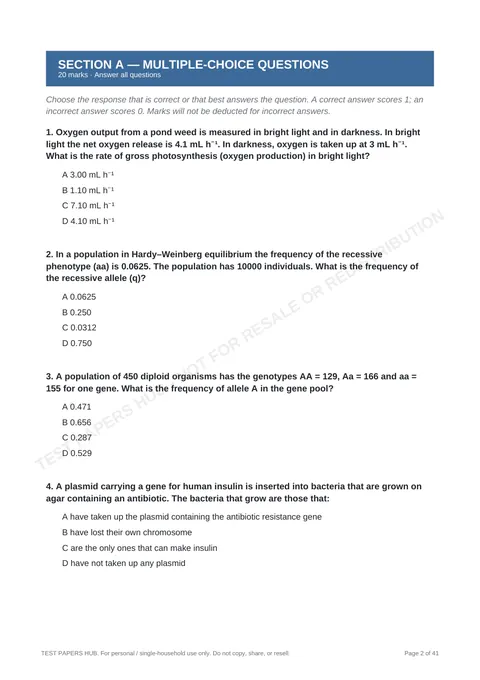 Questions preview