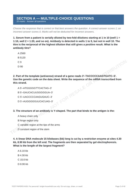 Questions preview