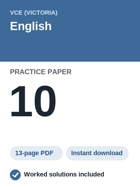 VCE English Practice Paper 10