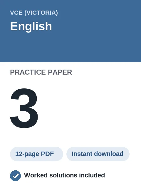 VCE English Practice Paper 3