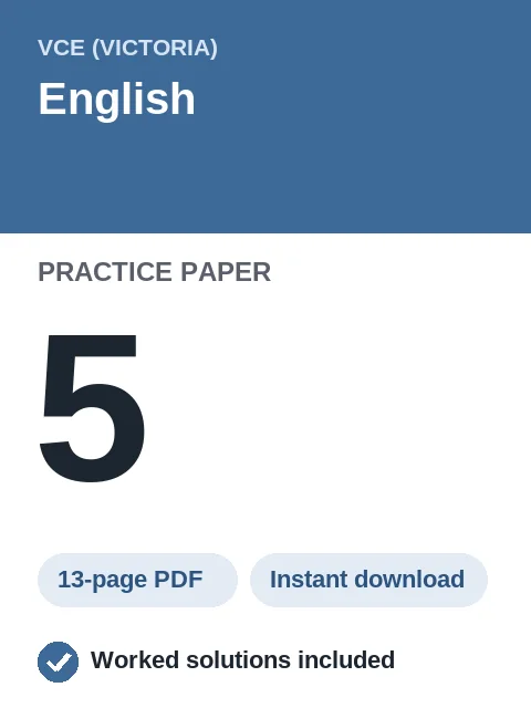 VCE English Practice Paper 5
