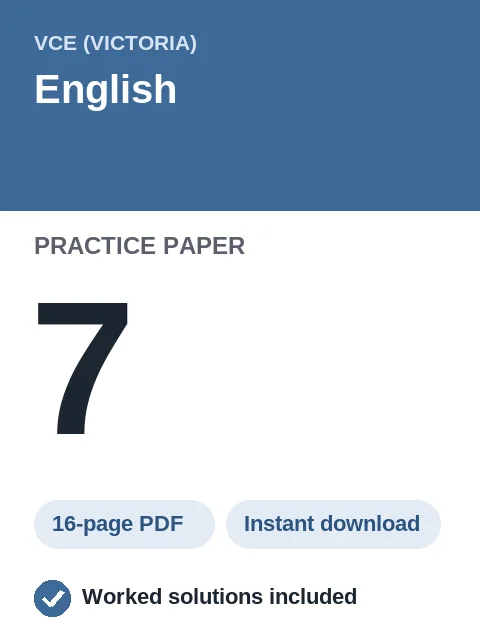 VCE English Practice Paper 7
