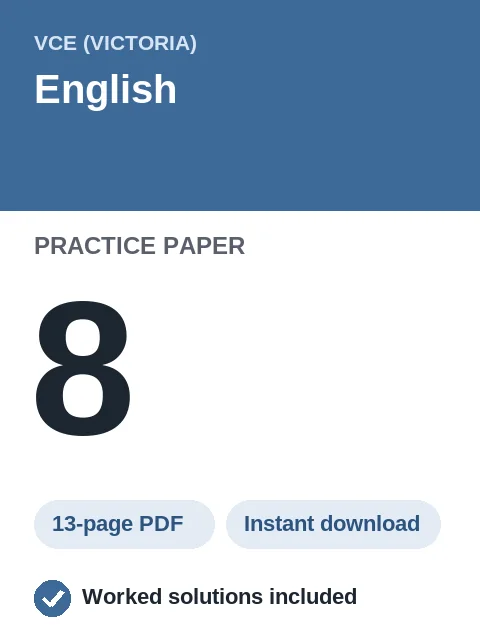 VCE English Practice Paper 8