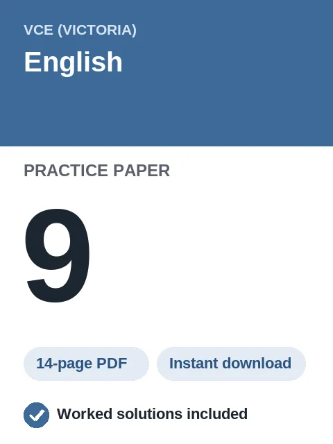 VCE English Practice Paper 9