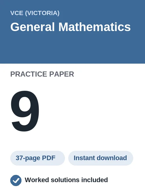 VCE General Mathematics Practice Paper 9