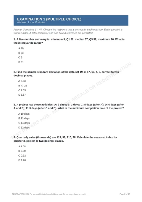 Questions preview