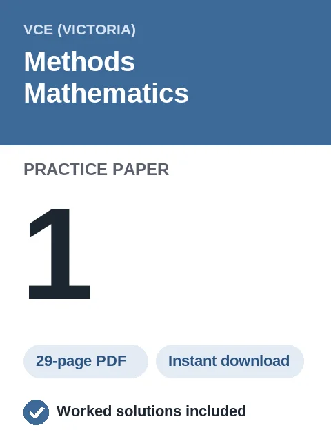 VCE Methods Mathematics Practice Paper 1