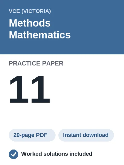 VCE Methods Mathematics Practice Paper 11