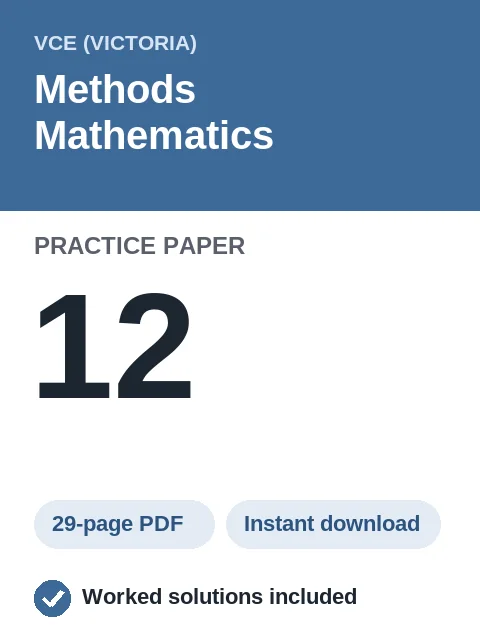 VCE Methods Mathematics Practice Paper 12
