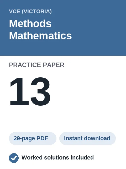 VCE Methods Mathematics Practice Paper 13
