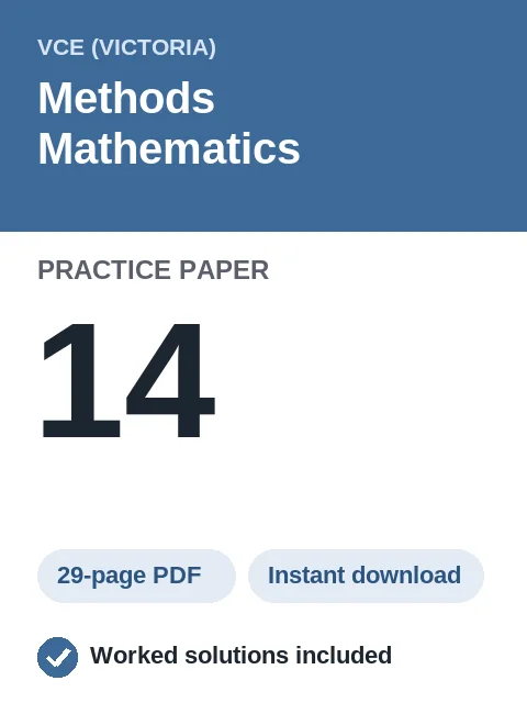 VCE Methods Mathematics Practice Paper 14