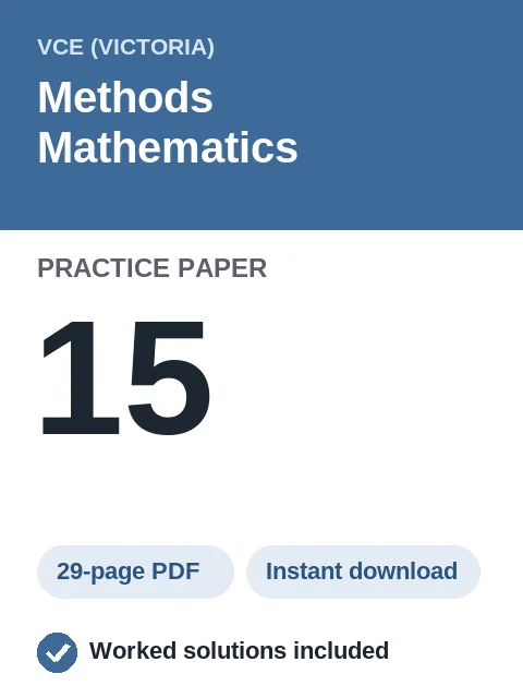 VCE Methods Mathematics Practice Paper 15