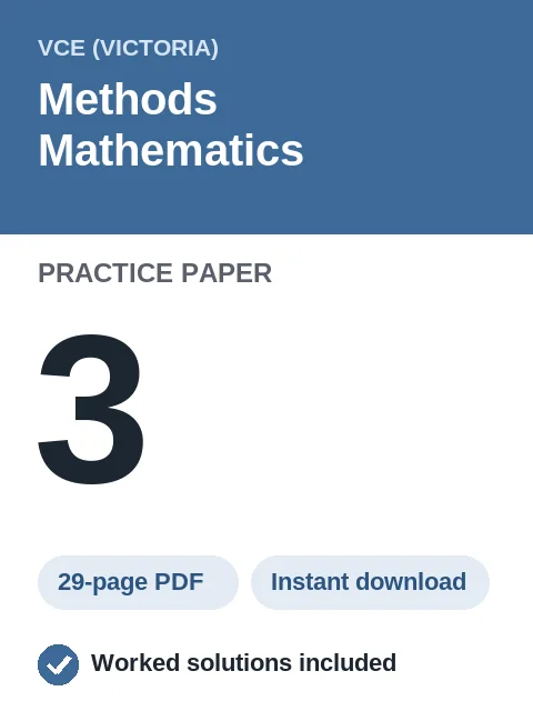VCE Methods Mathematics Practice Paper 3