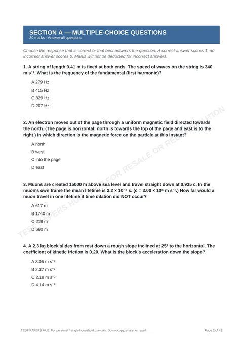 Questions preview