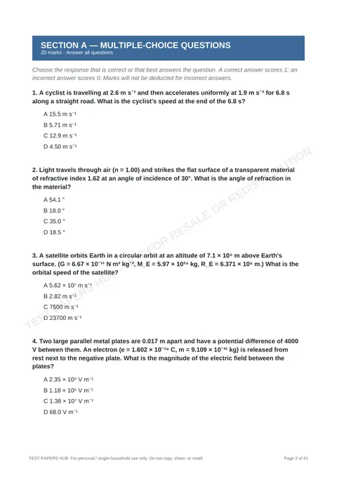 Questions preview